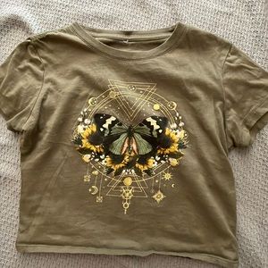 Olive Green Cropped T